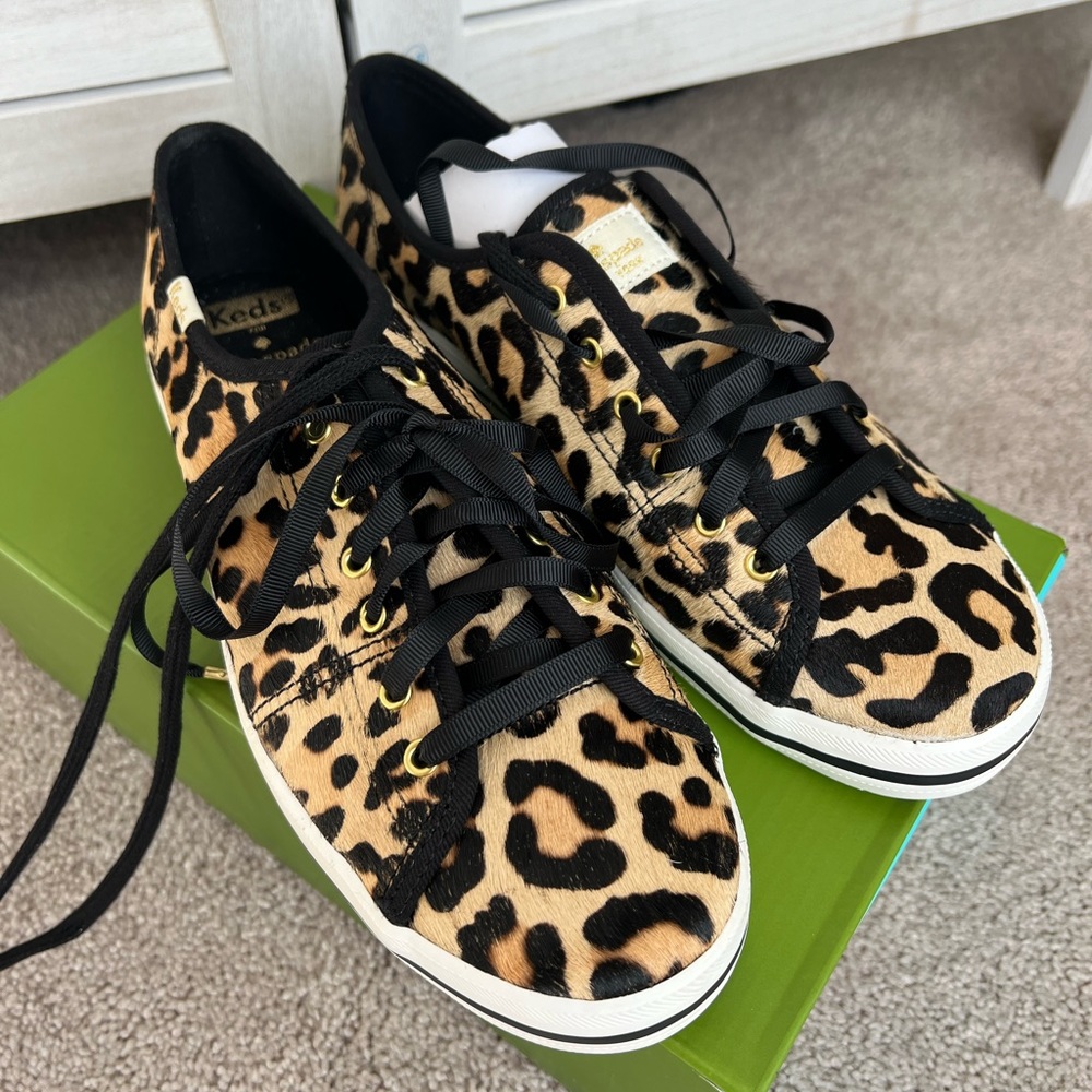 Kate Spade Keds Kickstart Leopard 8.5 NIB!